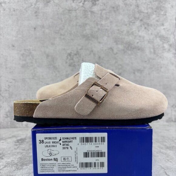Birkenstock Boston taupe suede mule clogs - Picture 4 of 8